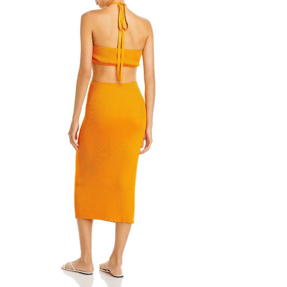 Cult Gaia Womens Cameron Orange Halter Long Cut-Out Maxi Dress NWT - Picture 2 of 3